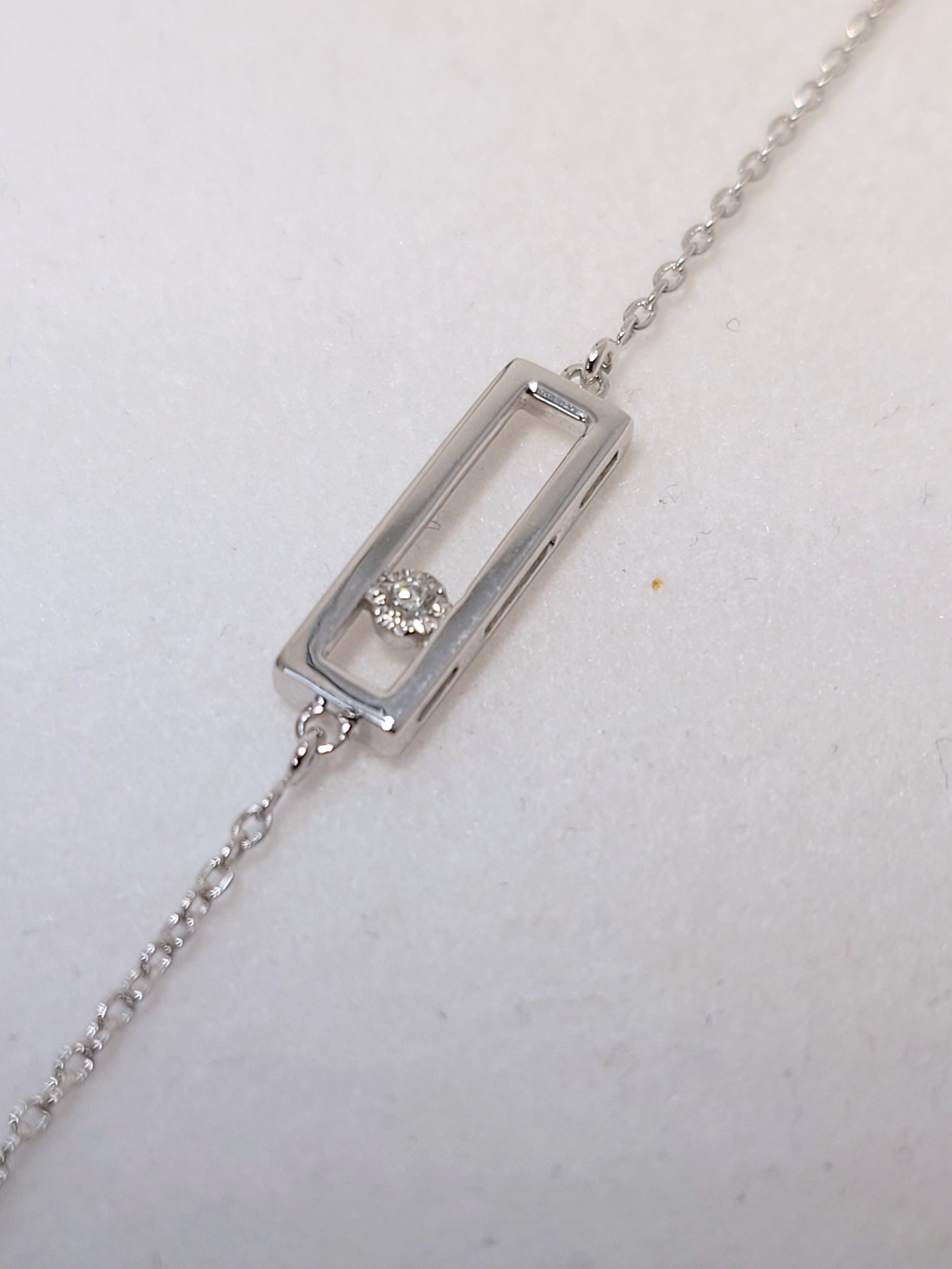 Bracelet en or blanc 9ct et diamant 441-10