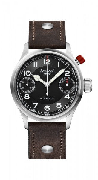 Hanhart 1882 Watch - Pioneer MonoScope Black, Flat Bezel
