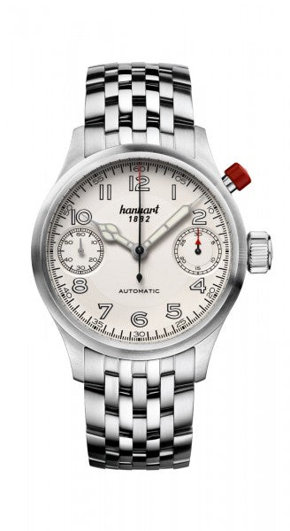 Hanhart 1882 Watch - Pioneer MonoScope Silver, Smooth Bezel