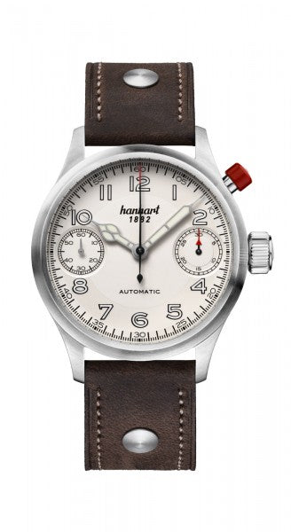 Hanhart 1882 Watch - Pioneer MonoScope Silver, Smooth Bezel