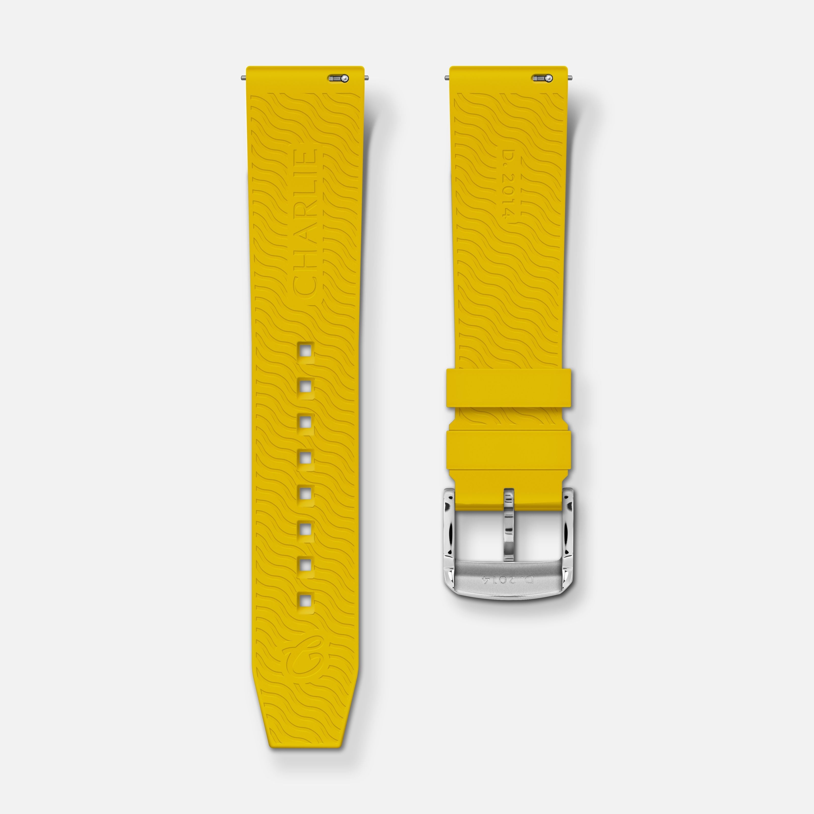 Bracelet caoutchouc jaune NBR 20mm