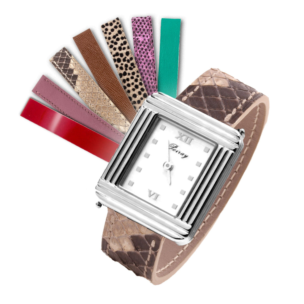Bracelet-montre Lanière cuir pour montre Poiray (Python, lézard, veau...)
