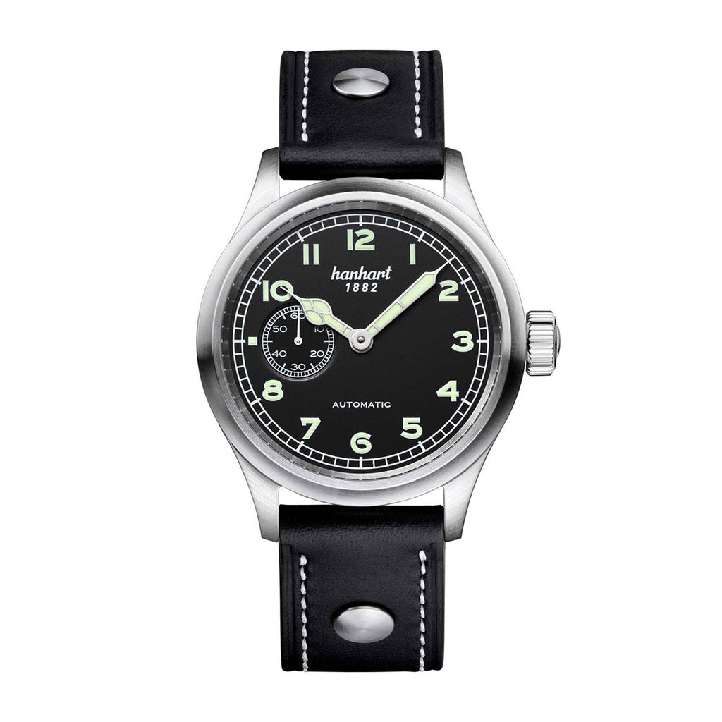 Hanhart 1882 watch - Pioneer Preventor9 black dial