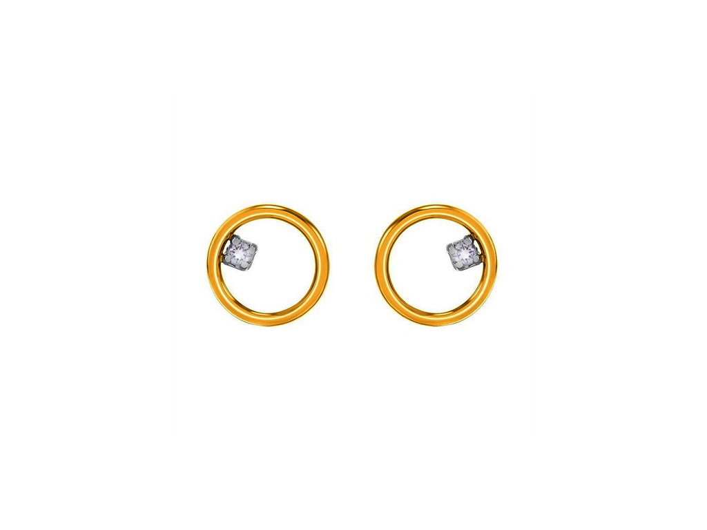 Boucles cercles en or jaune 9ct et diamants 484-161