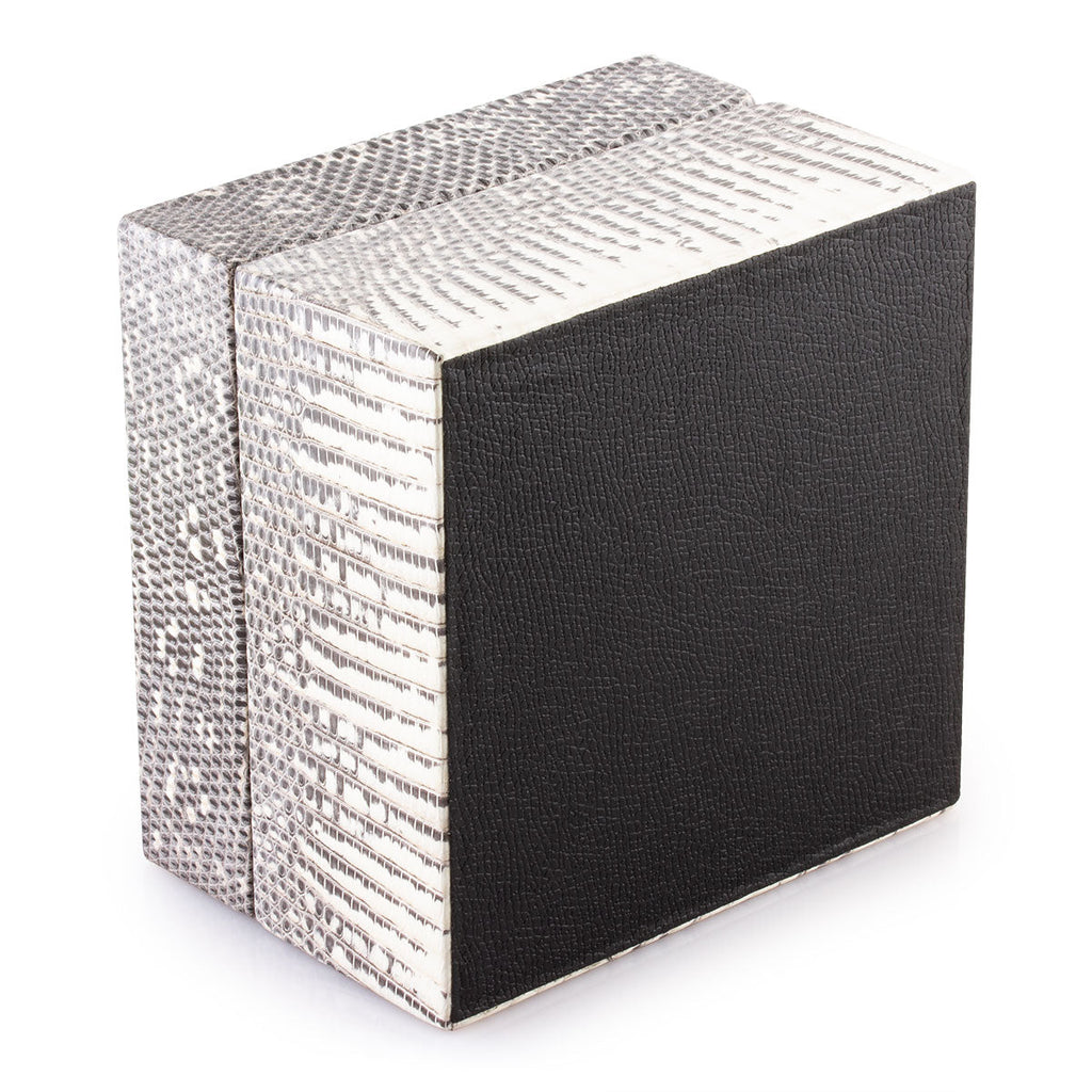 Leather watch box - Case for 1 watch - "Himalaya" Lizard