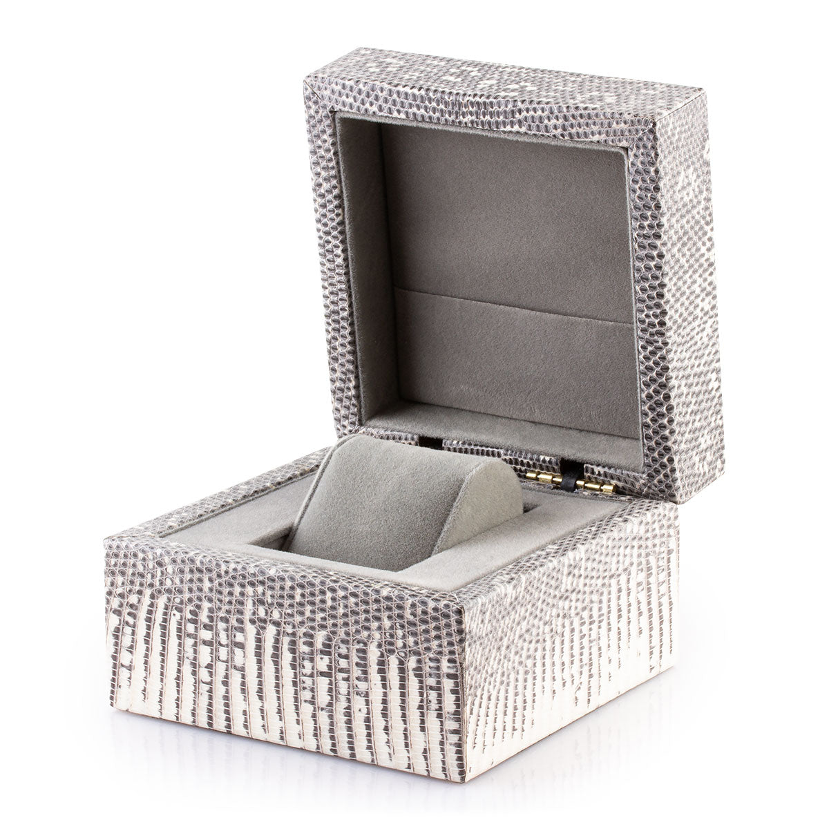 Leather watch box - Case for 1 watch - "Himalaya" Lizard