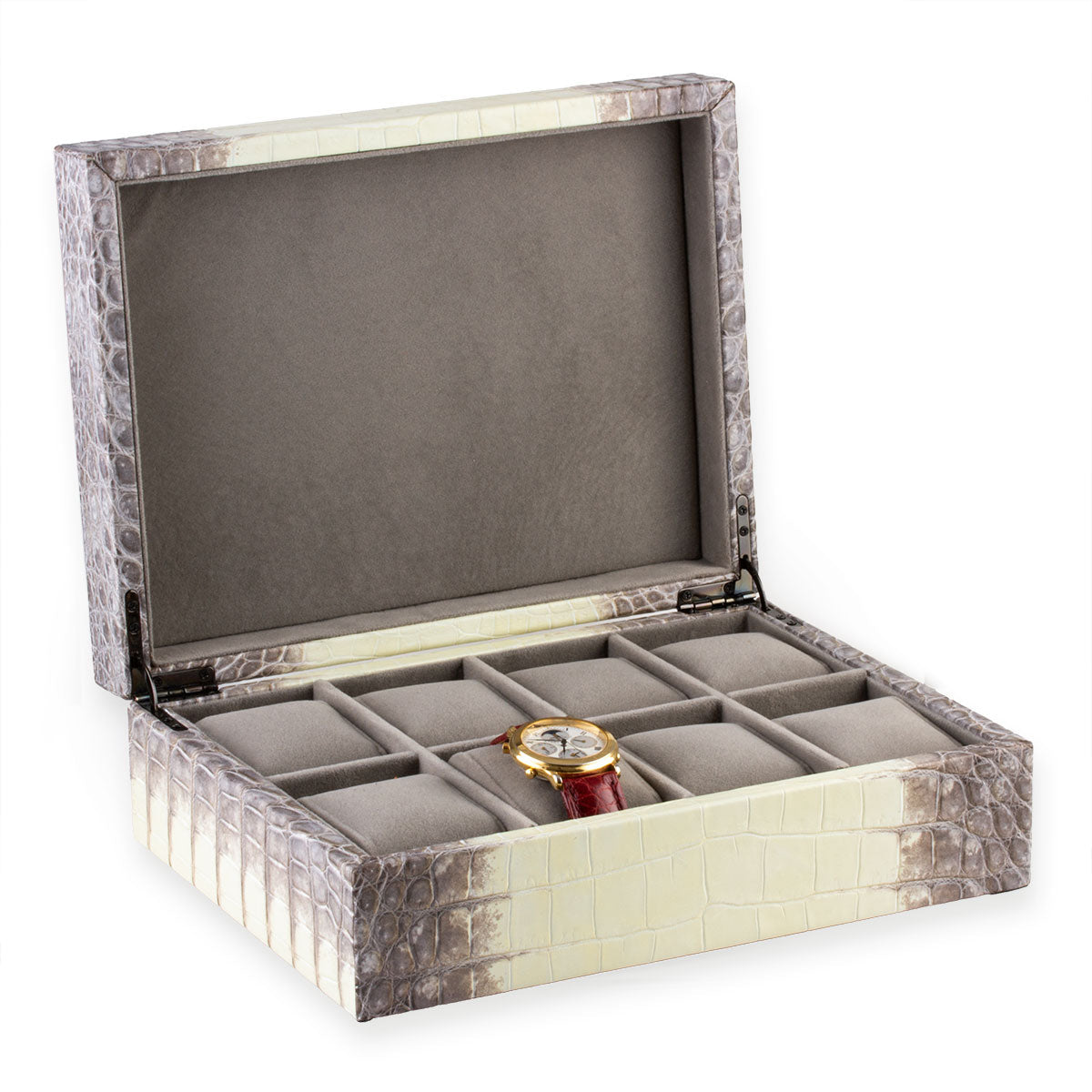 Himalaya Leather Watch Box - Case for 8 Watches - Alligator