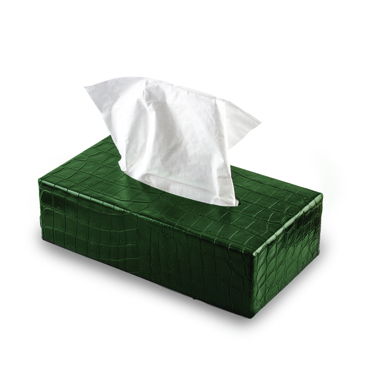 Leather Tissue Box - Alligator