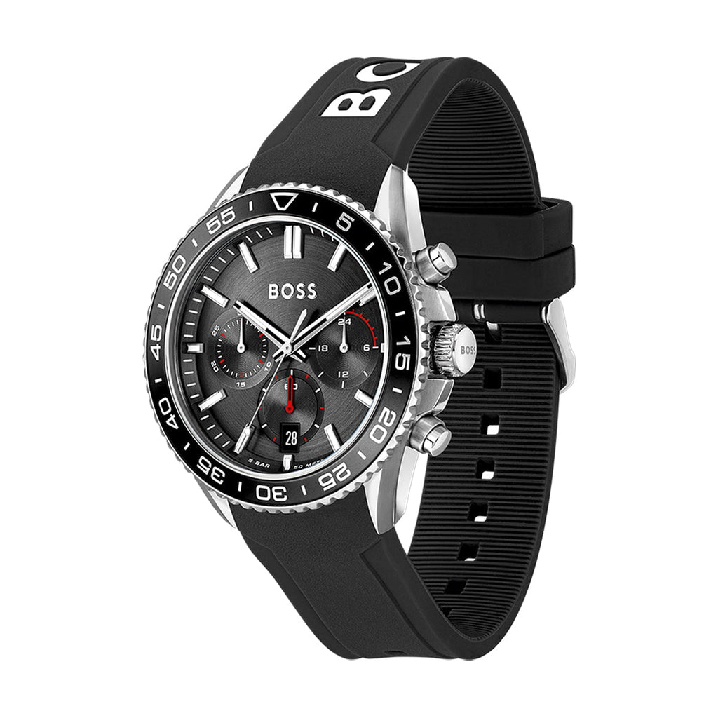 BOSS Men's Runner Chronograph Black Silicone Watch 1514141
