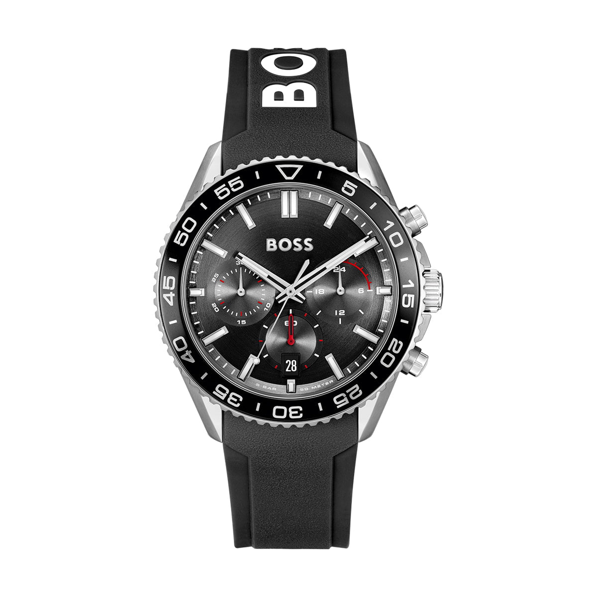 BOSS Men's Runner Chronograph Black Silicone Watch 1514141