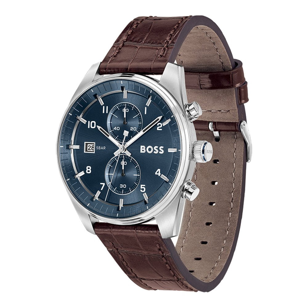BOSS Men's Skytraveller Chronograph Leather Watch 1514194