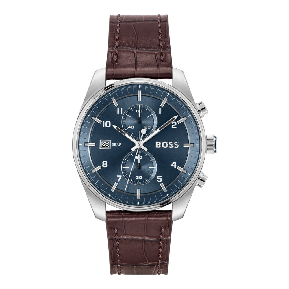 BOSS Men's Skytraveller Chronograph Leather Watch 1514194