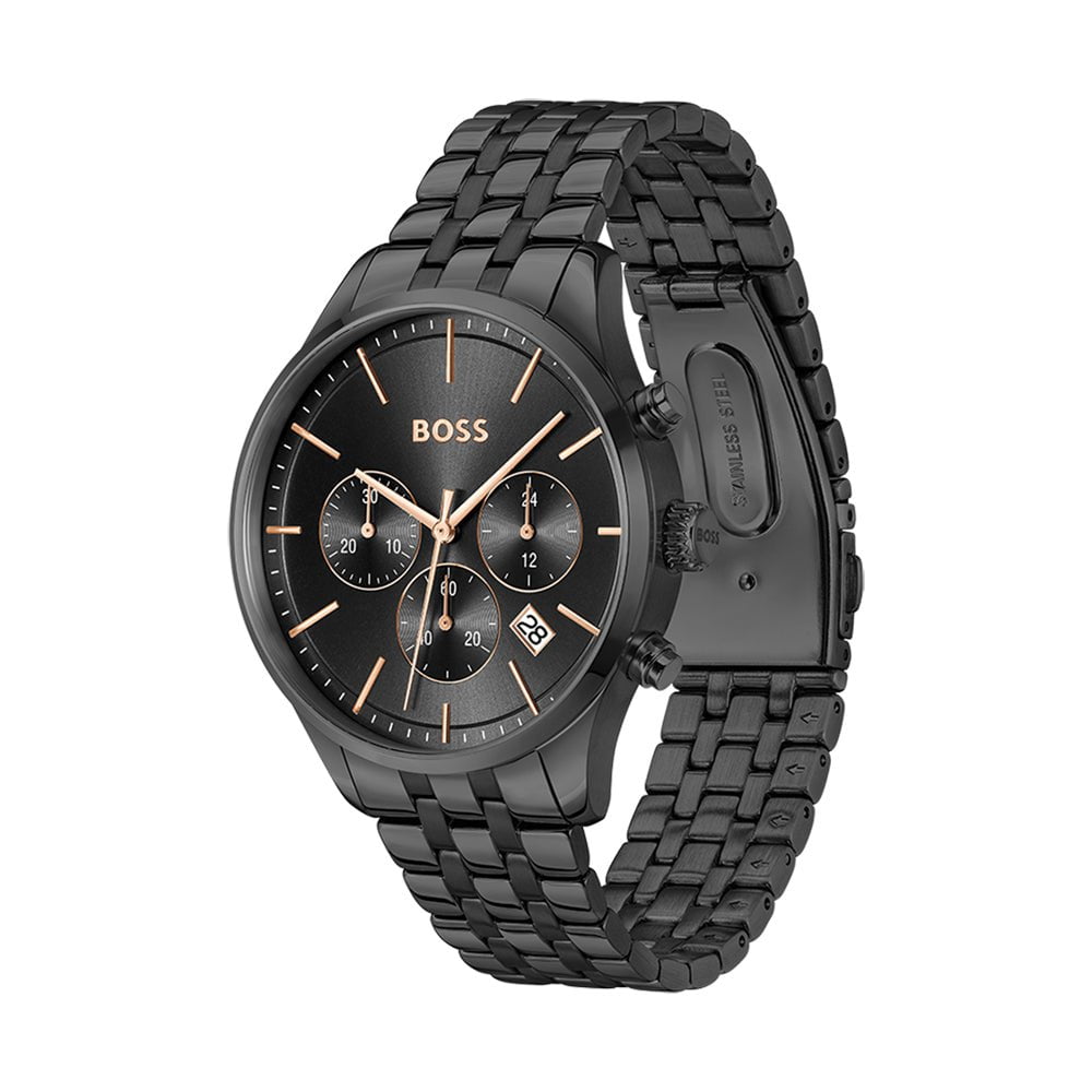 BOSS Men's Avery Chronograph Watch in Black Steel 1514256