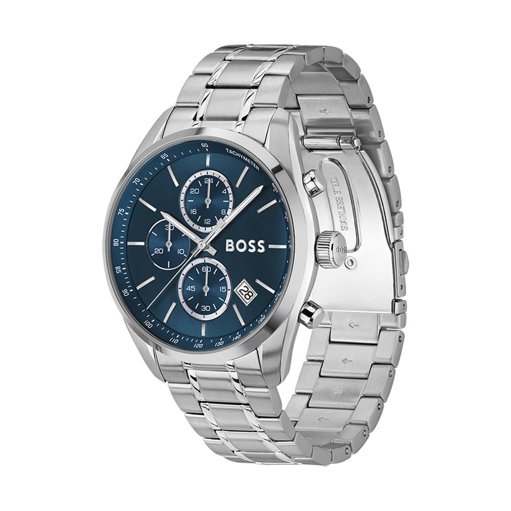 BOSS Men's Grand Prix 44 Chronograph Steel Watch 1514226