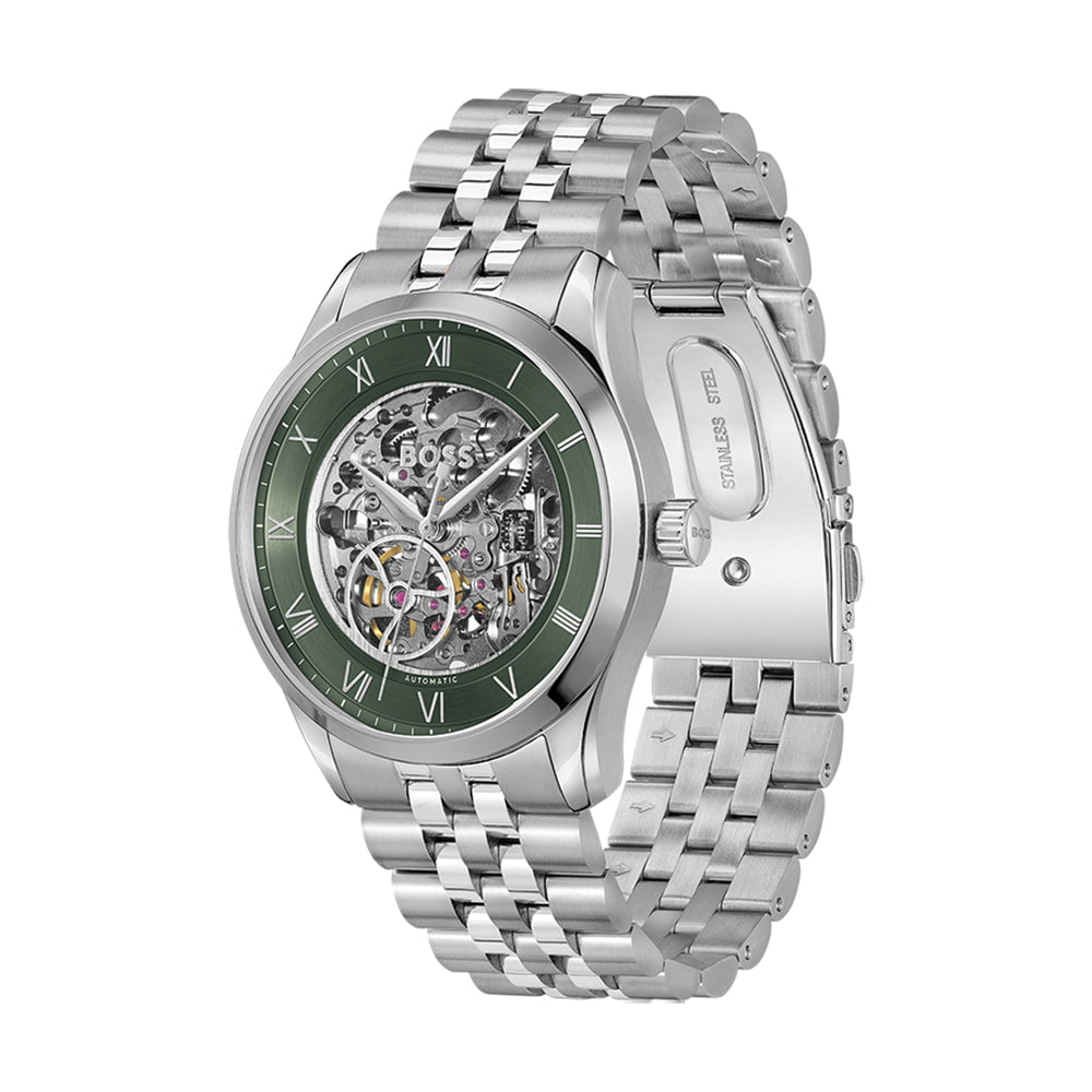 BOSS Men's Principle Skeleton Automatic Steel Watch 1514236
