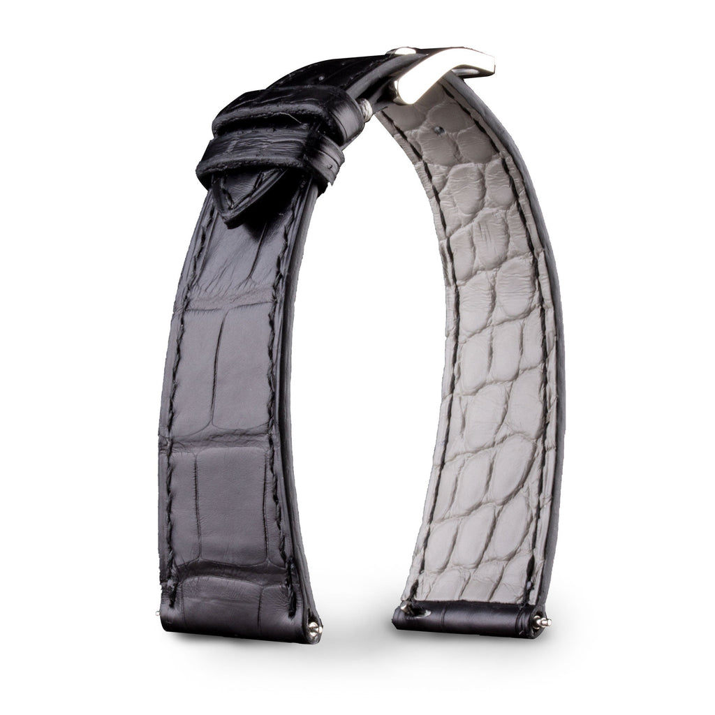 Bracelet montre cuir - Anatole Baker - Alligator noir