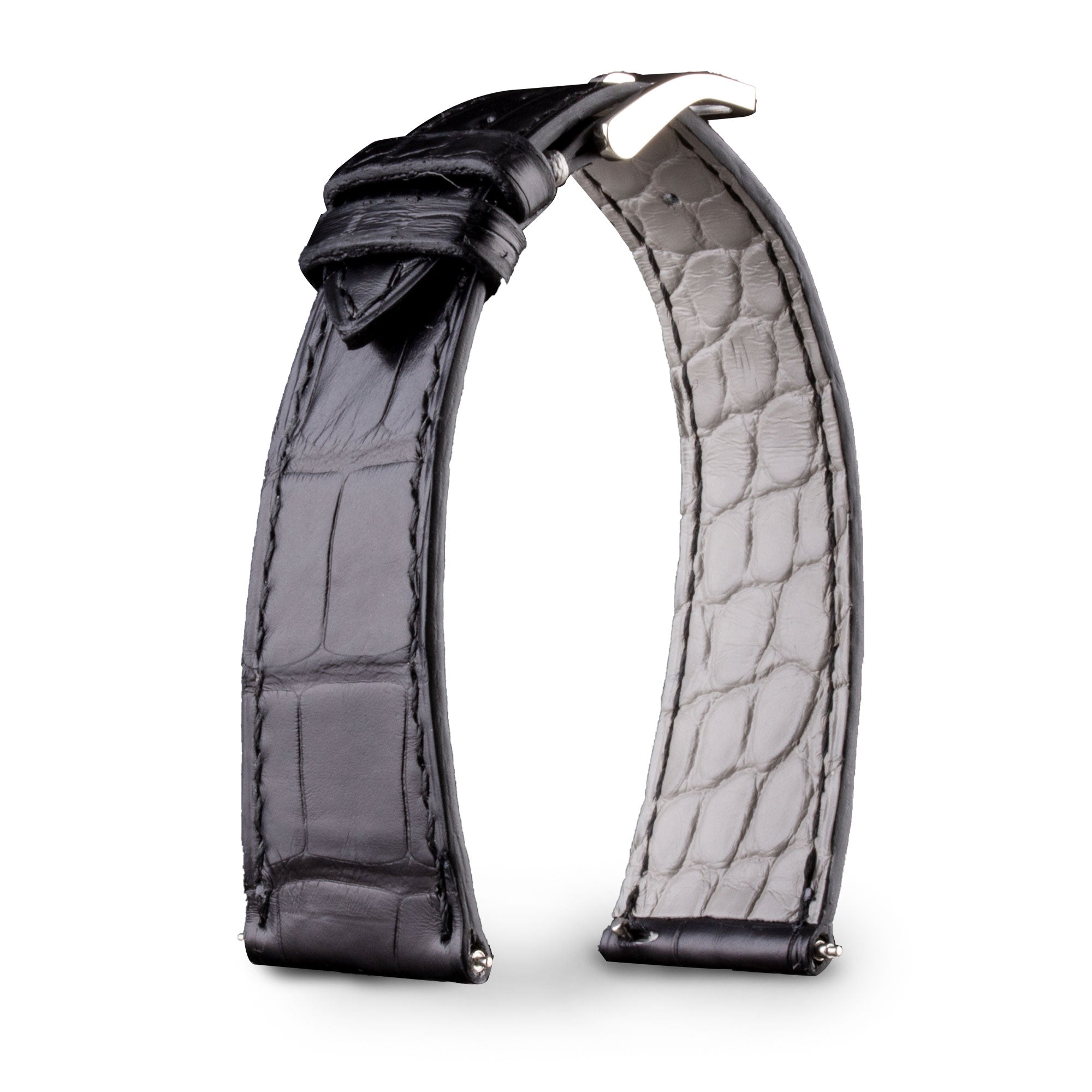 Bracelet montre cuir - Anatole Baker - Alligator noir