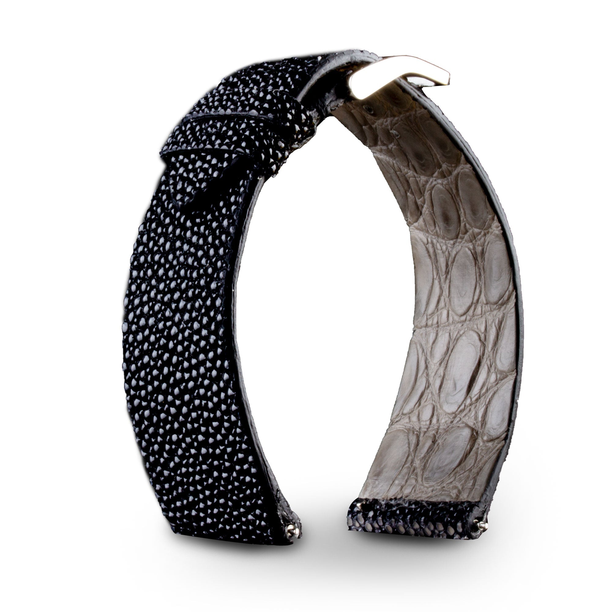 Leather watch strap - Anatole Baker - Black stingray