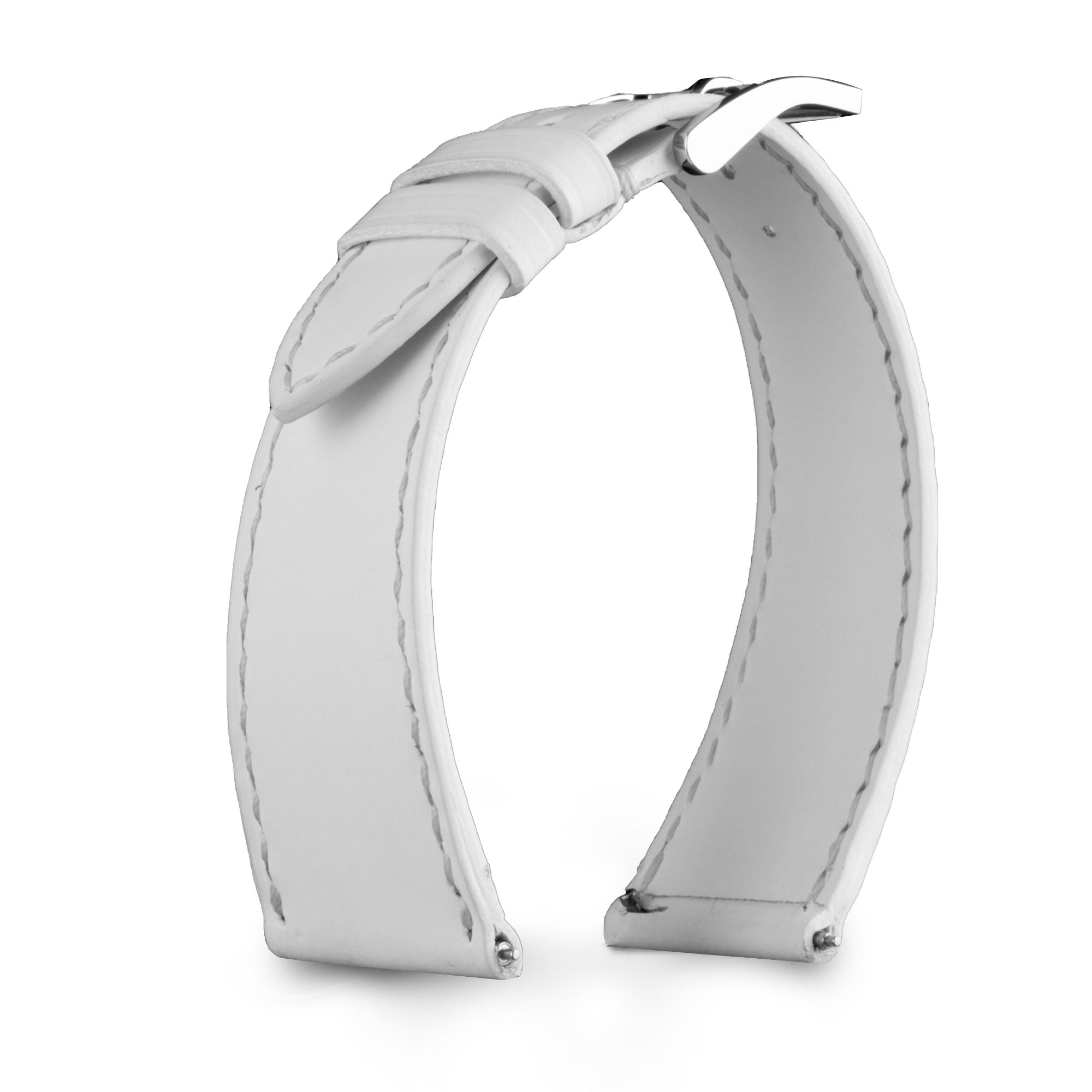 Leather watch strap - Anatole Baker - White water-resistant rubber calfskin