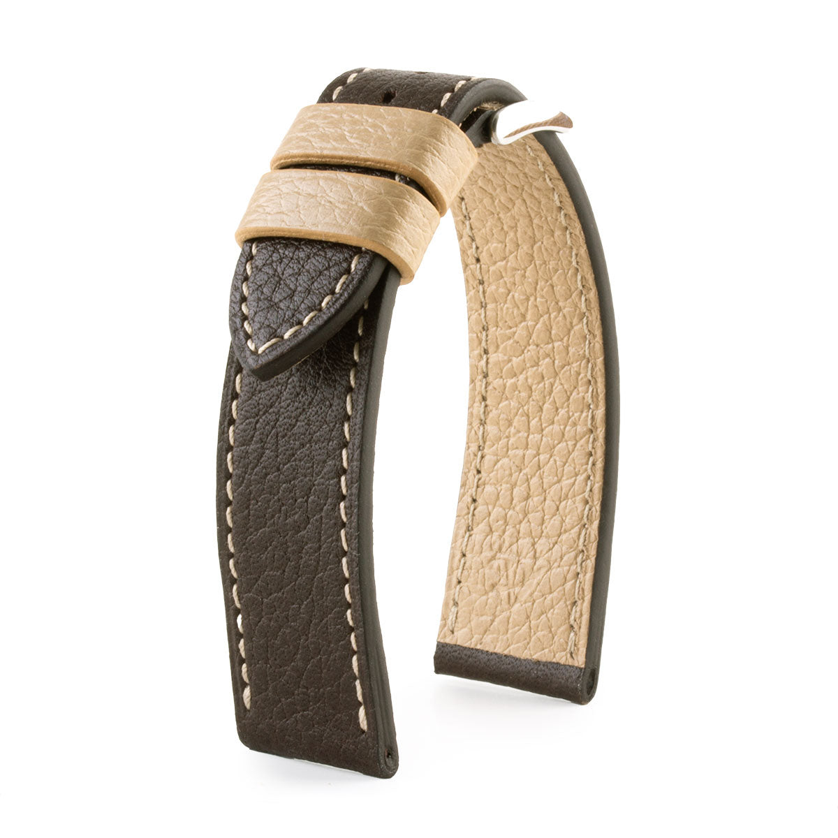 "Holi" Leather Watch Strap - Buffalo (Black, Blue, Khaki, Brown, Pink)