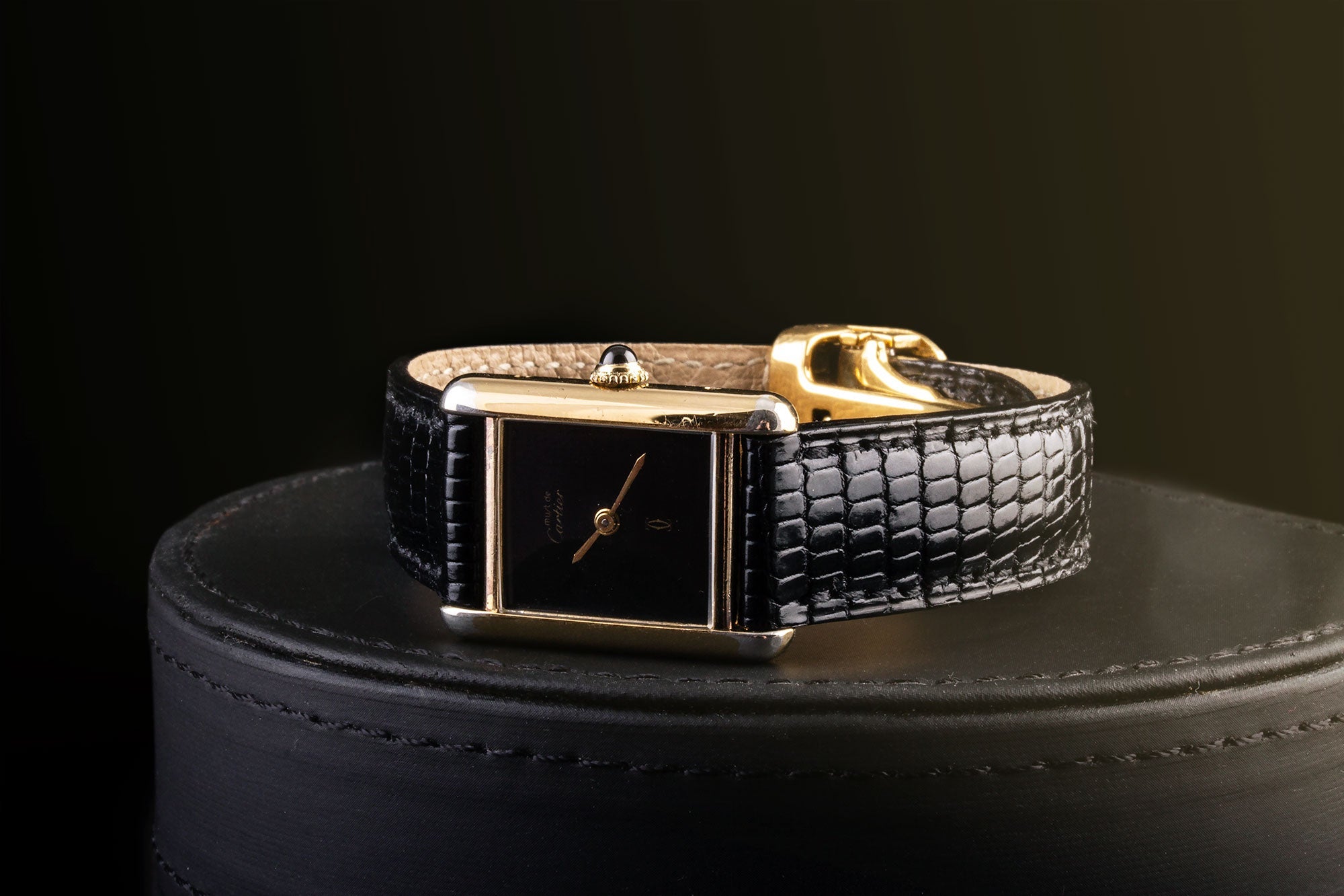 Cartier Tank - Bracelet montre cuir - Lézard (noir, bleu, marron, rouge, himalaya)