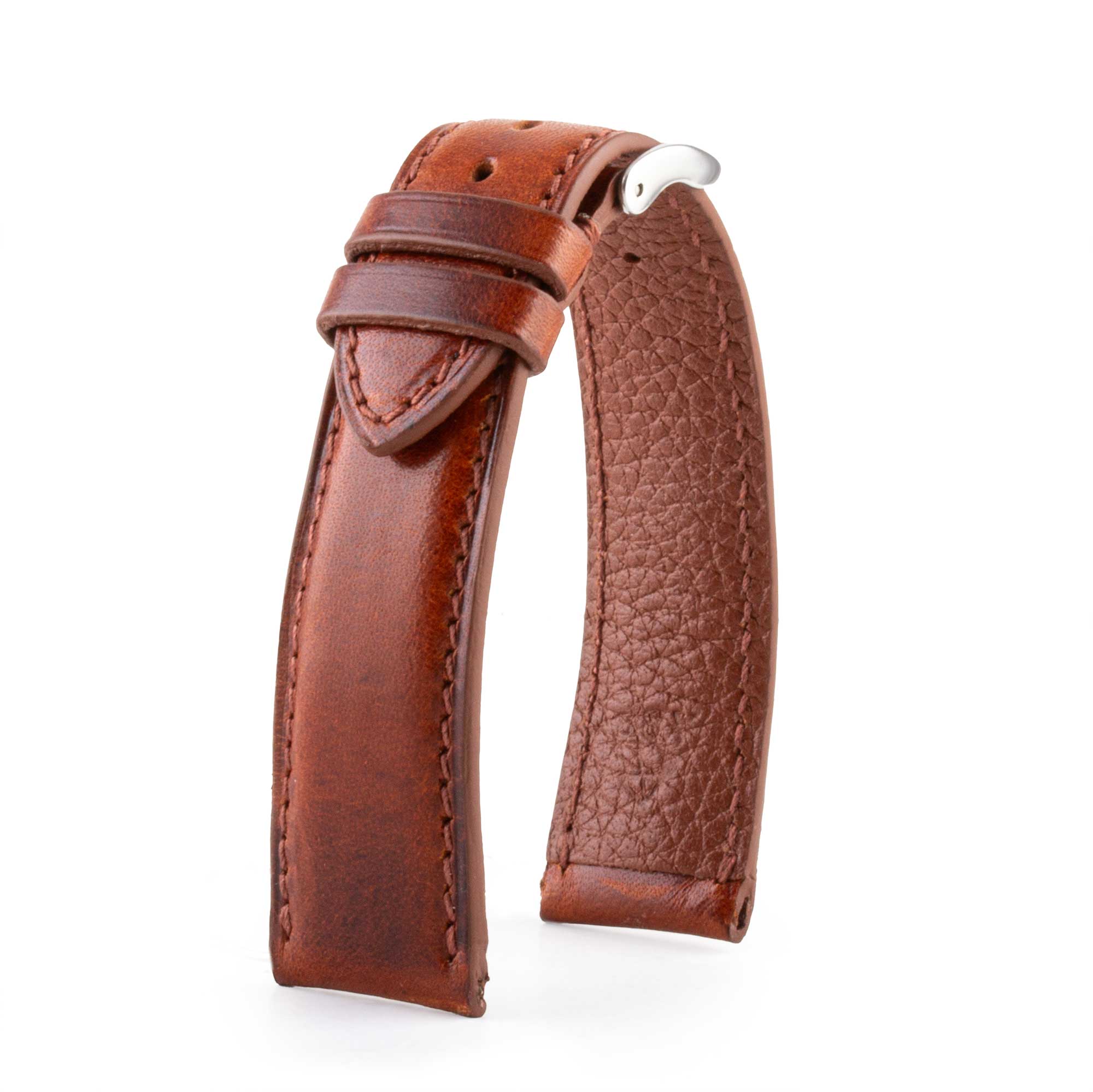 Bracelet montre "Colorado" cuir - Veau tannage waxé marron