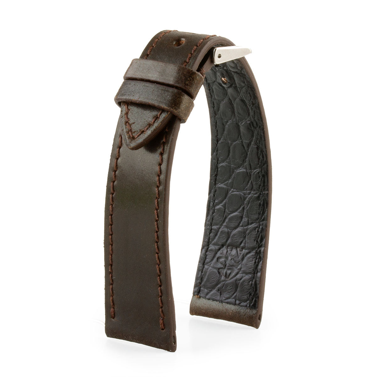 Leather watch strap - Cordovan (black, blue, green, brown, burgundy)