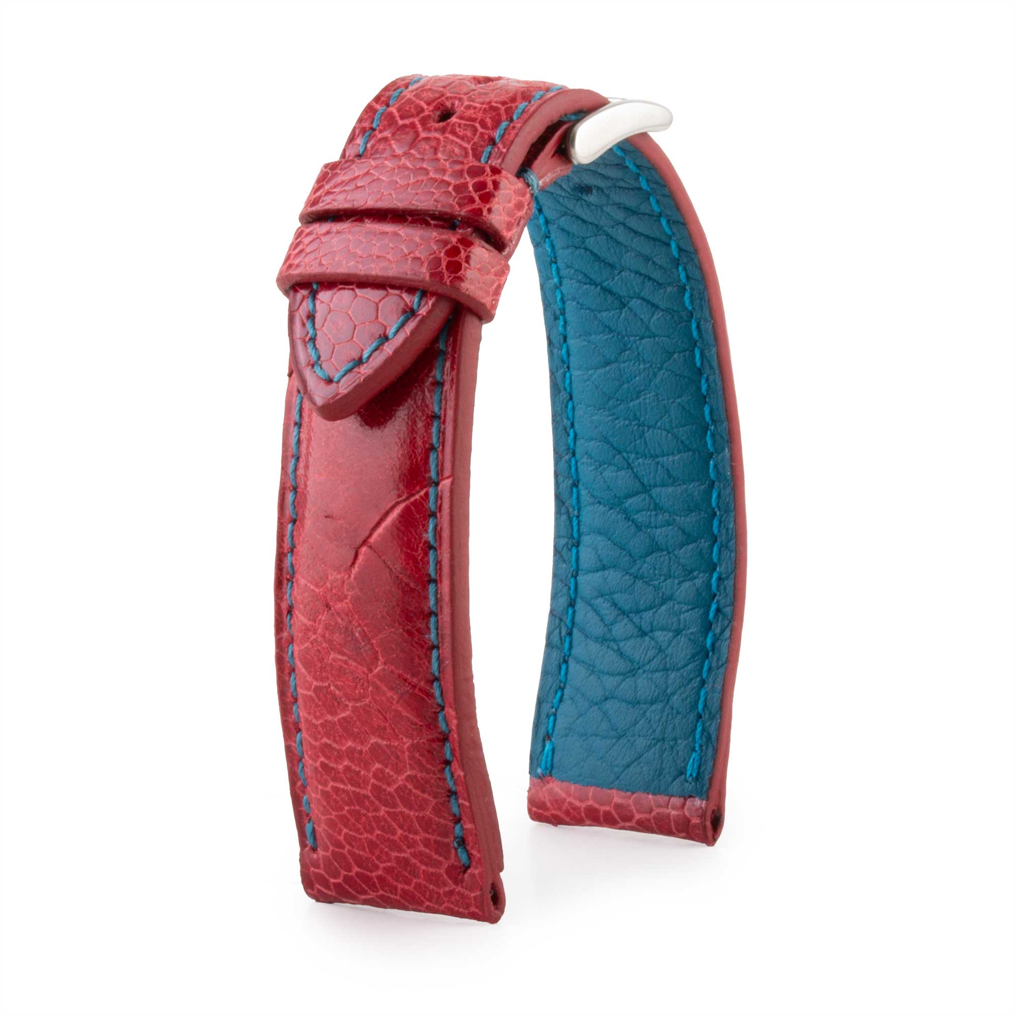 Leather Watch Strap - Ostrich Leg (Brown, Green, Orange)