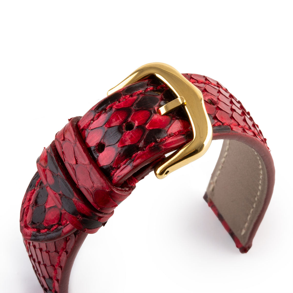 Cartier Tank Must - Bracelet montre cuir - Python rouge et noir