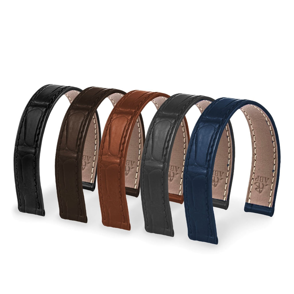 Bracelet-montre cuir - Poiray - Alligator (noir, marron, gris, bleu)