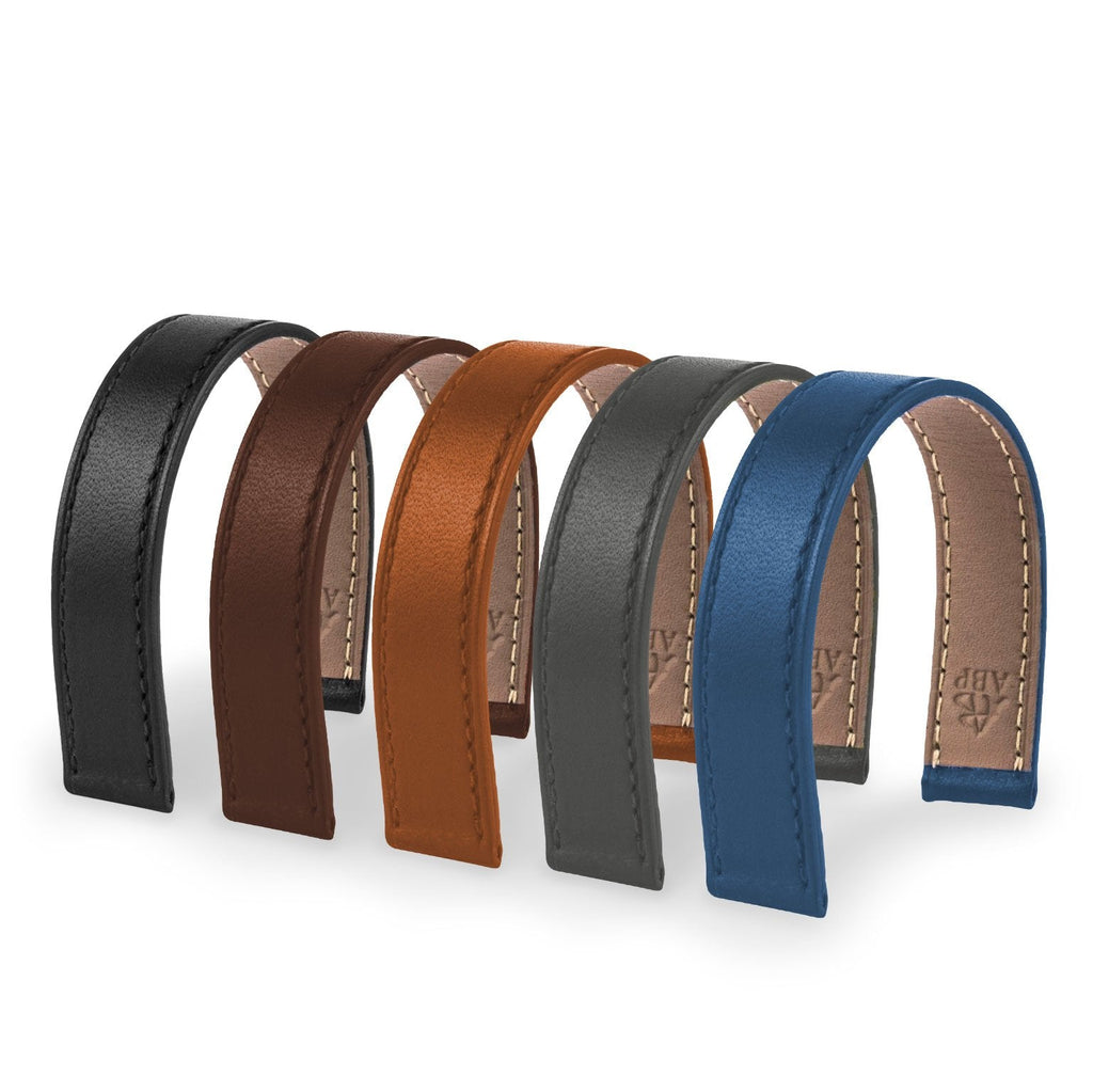 Bracelet montre cuir - Poiray - Veau (noir, marron, gris, bleu)