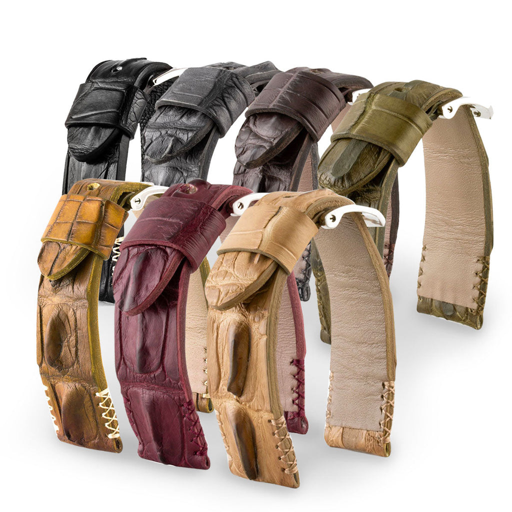 U-Boat - Bracelet-montre cuir - Alligator corné (noir, gris, marron, bleu, vert...)
