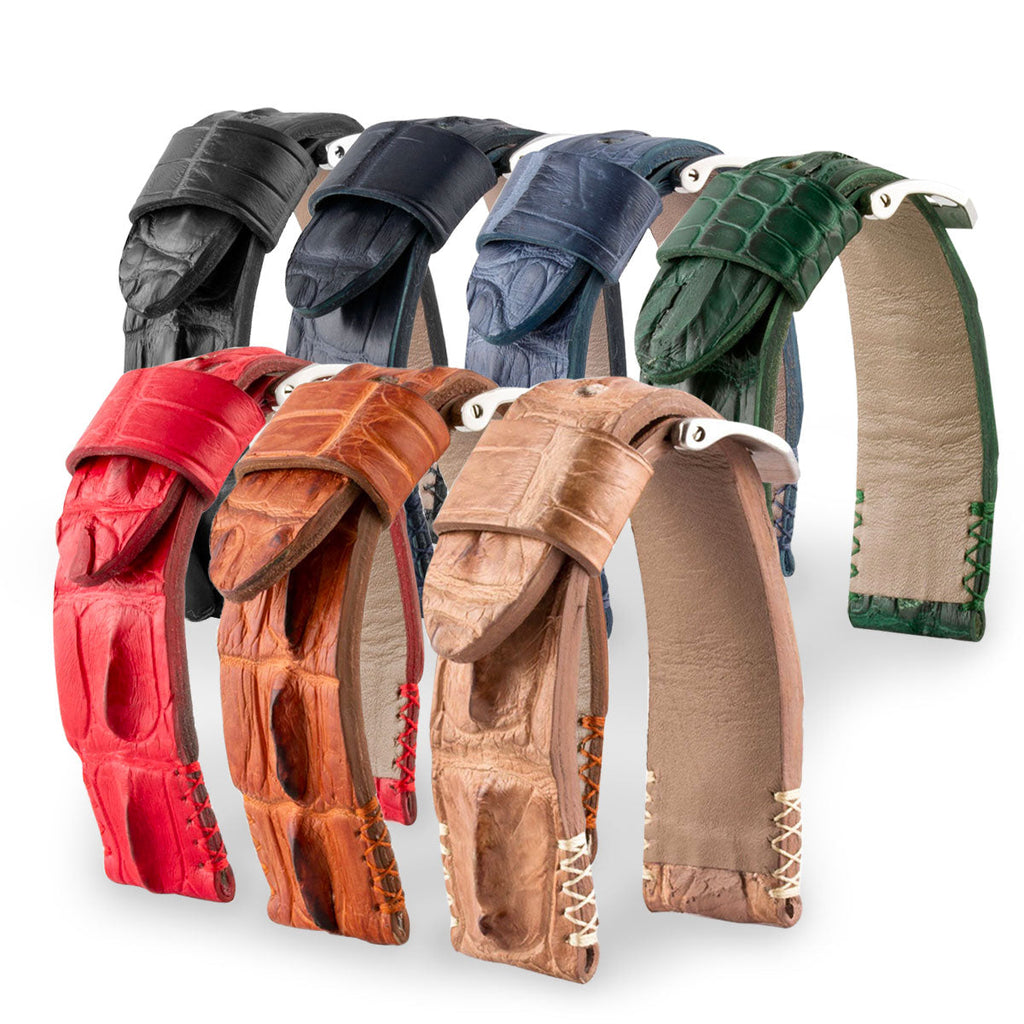 U-Boat - Bracelet-montre cuir - Alligator corné (noir, gris, marron, bleu, vert...)