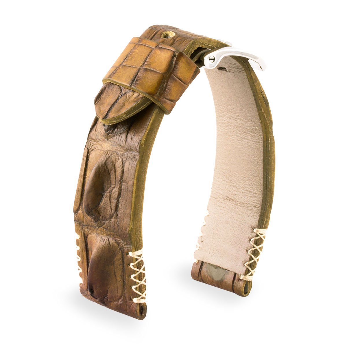 U-Boat - Bracelet-montre cuir - Alligator corné (noir, gris, marron, bleu, vert...)