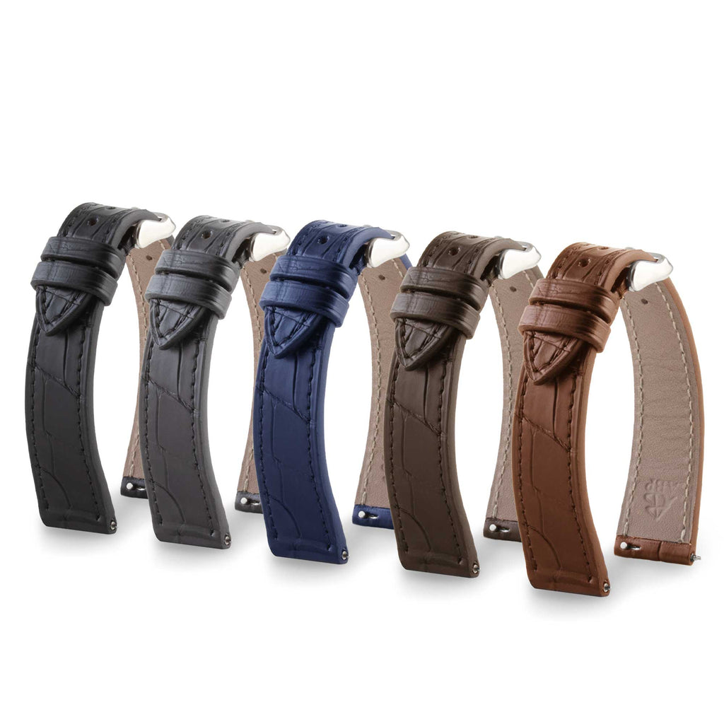Patek Philippe "Classique" - Leather watch strap - Alligator (black, gray, blue, brown)