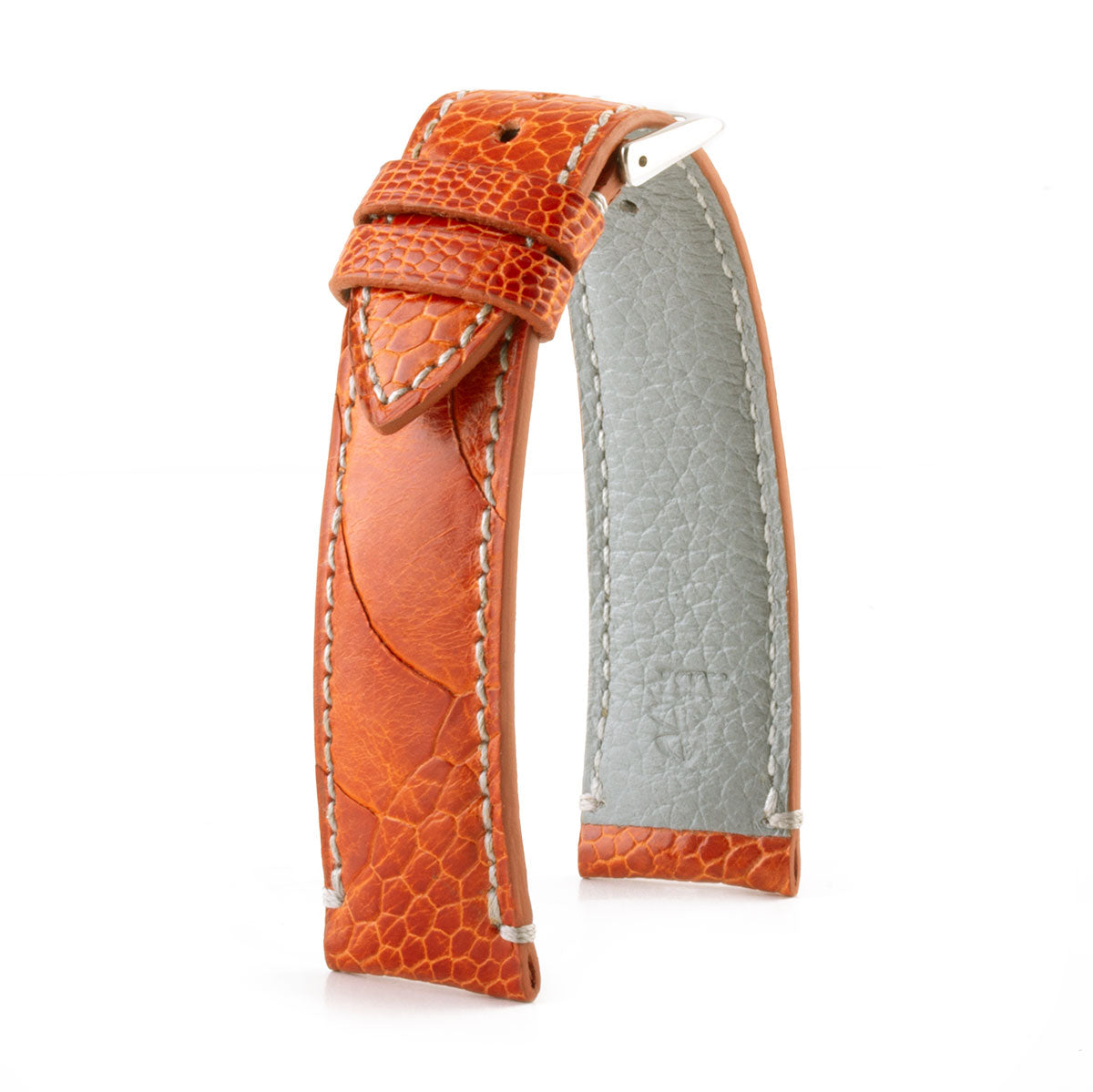 Leather Watch Strap - Ostrich Leg (Brown, Green, Orange)