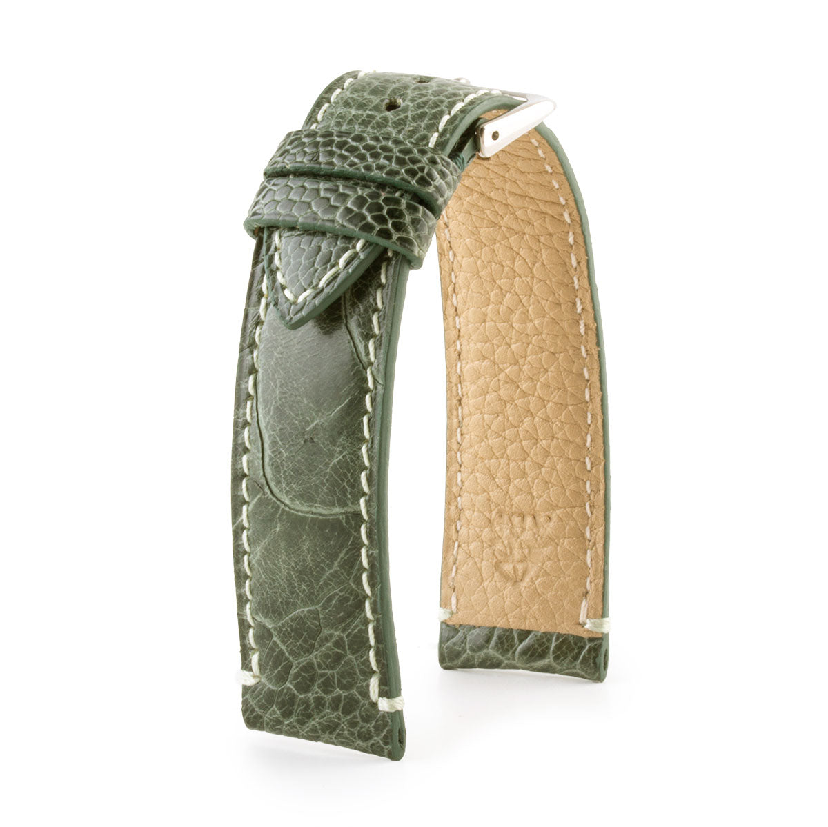 Leather Watch Strap - Ostrich Leg (Brown, Green, Orange)