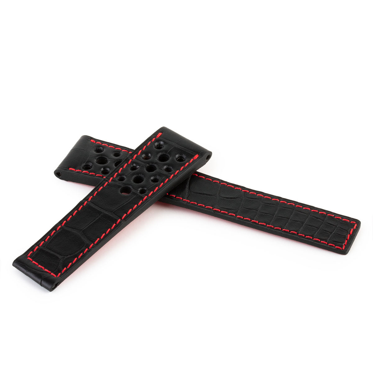 Tag Heuer Monaco - Leather watch strap - Black alligator