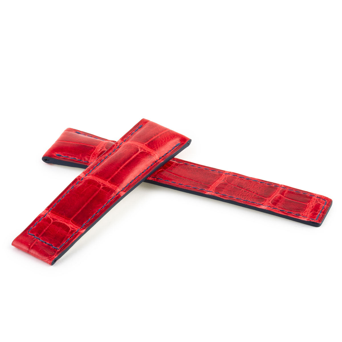 Tag Heuer Monaco - Leather watch strap - Specially tanned, red waxed alligator