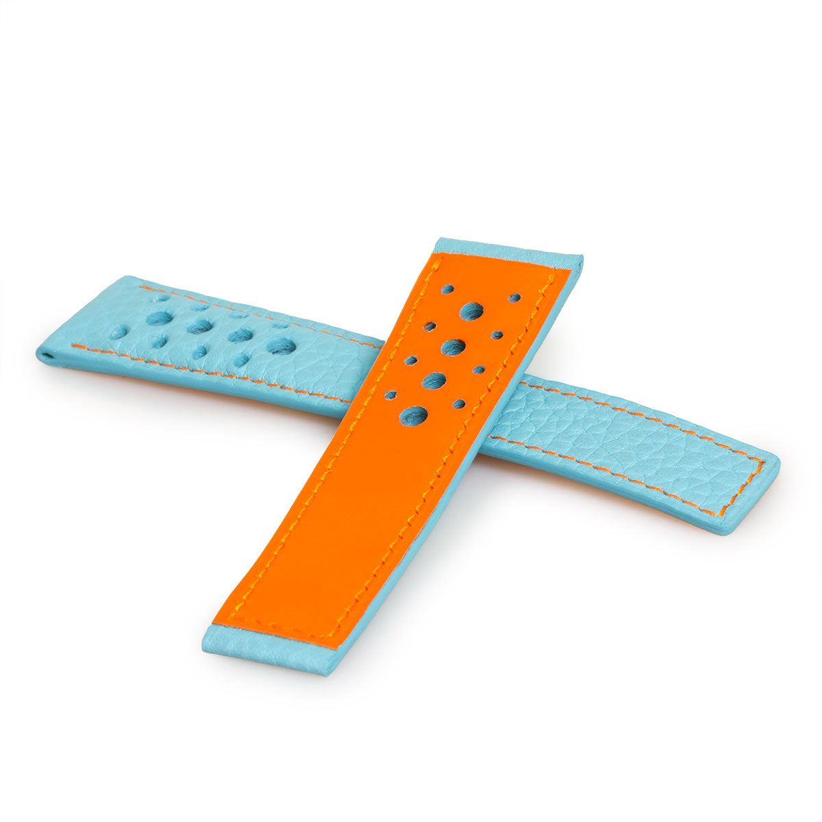 Tag Heuer Monaco "Gulf" - Leather watch strap - Blue Buffalo