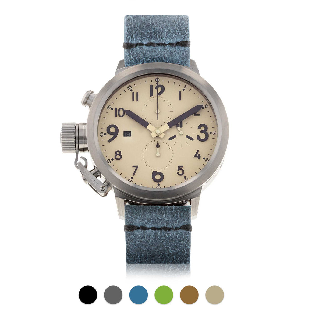 U-Boat - Bracelet-montre cuir - Veau brossé (noir, gris, bleu, vert, marron, rouge...)