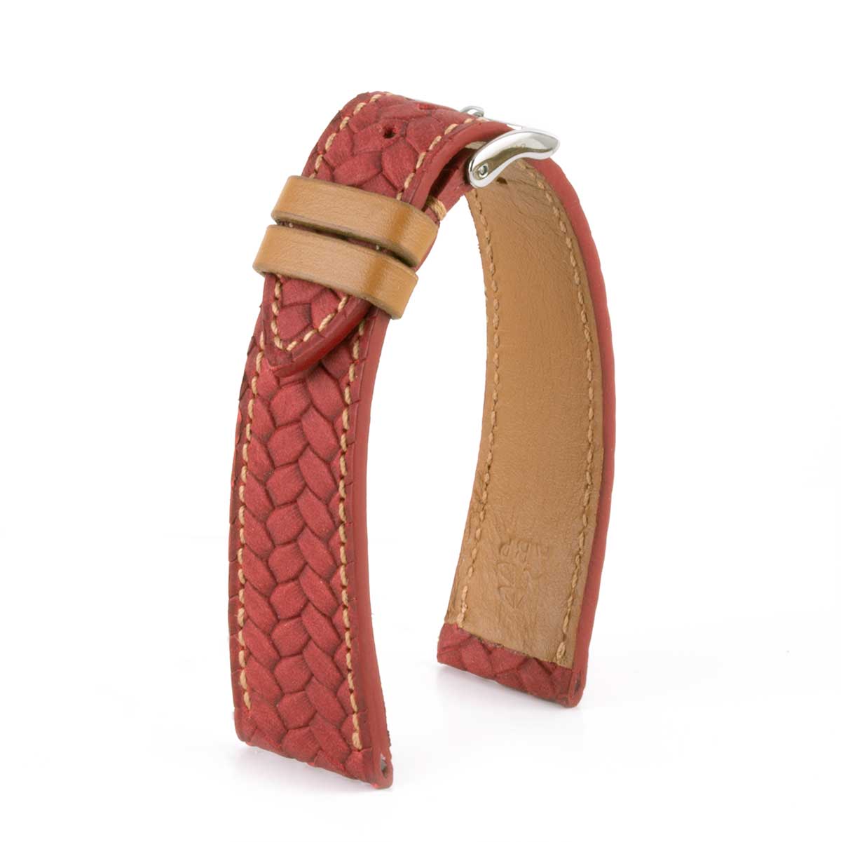 Leather watch strap - Braided calfskin (black, blue, brown, etc.)