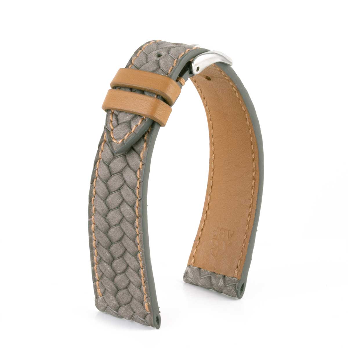 Leather watch strap - Braided calfskin (black, blue, brown, etc.)