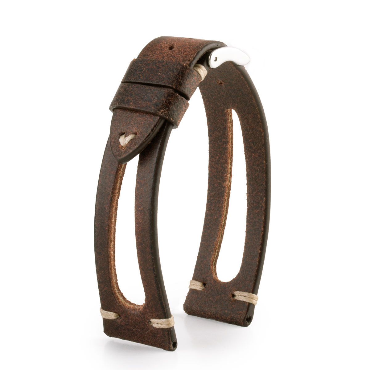 Vintage "Sparta" Bracelet - Leather watch strap - Aged calfskin (black, brown)