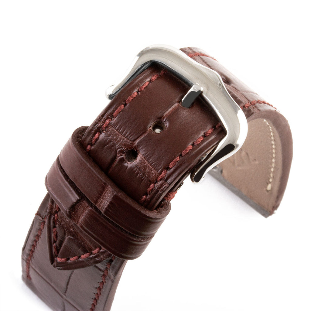 Cartier Santos Dumont (nouveaux modèles 2023) - Bracelet-montre cuir - Alligator (noir, gris, marron, bleu)