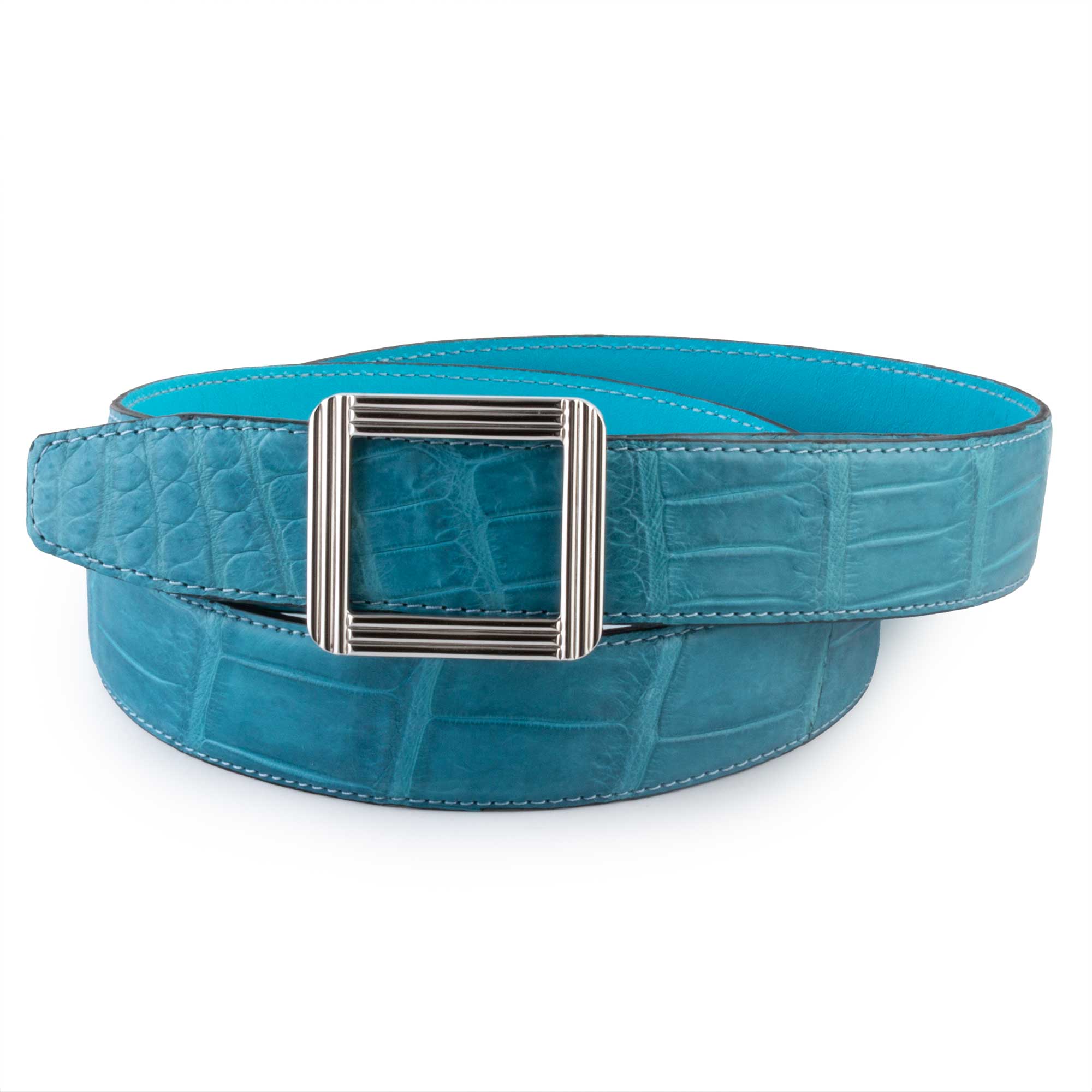 Ceinture cuir ABP + boucle acier - Alligator sauvage