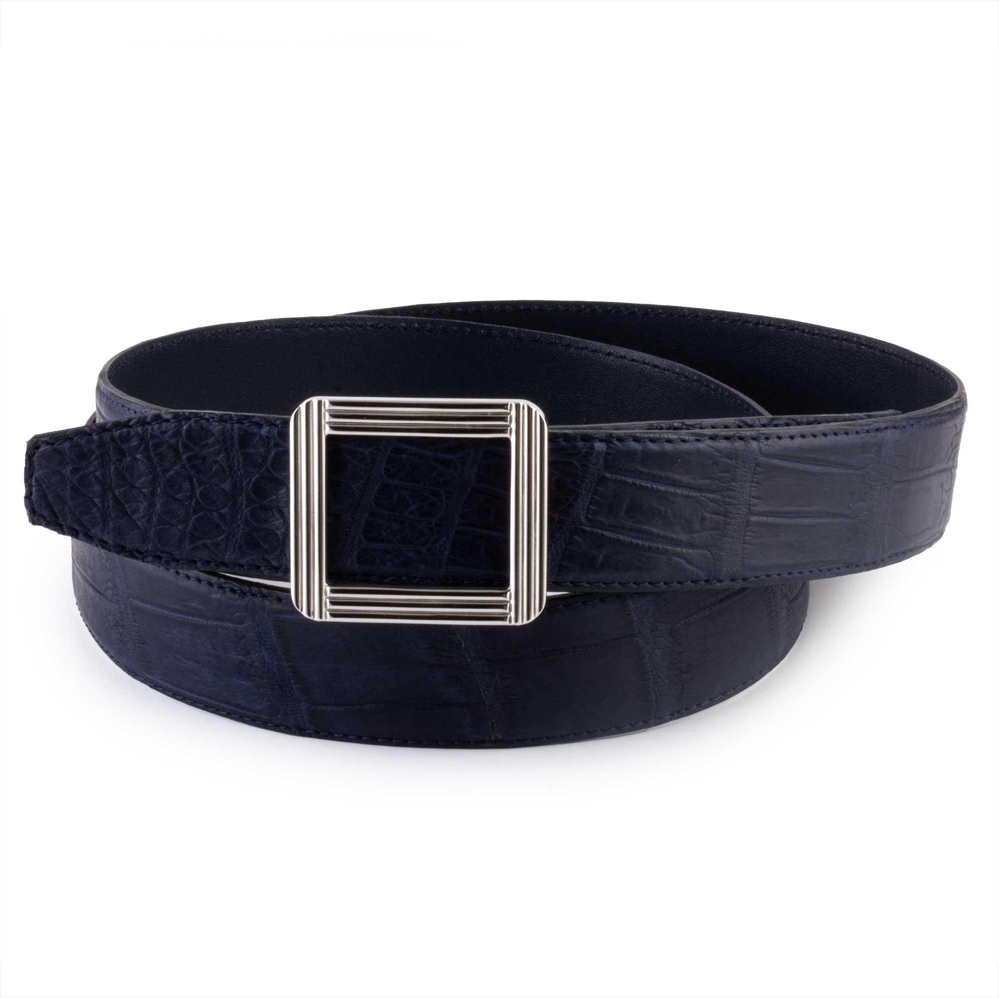 Ceinture cuir ABP + boucle acier - Alligator sauvage