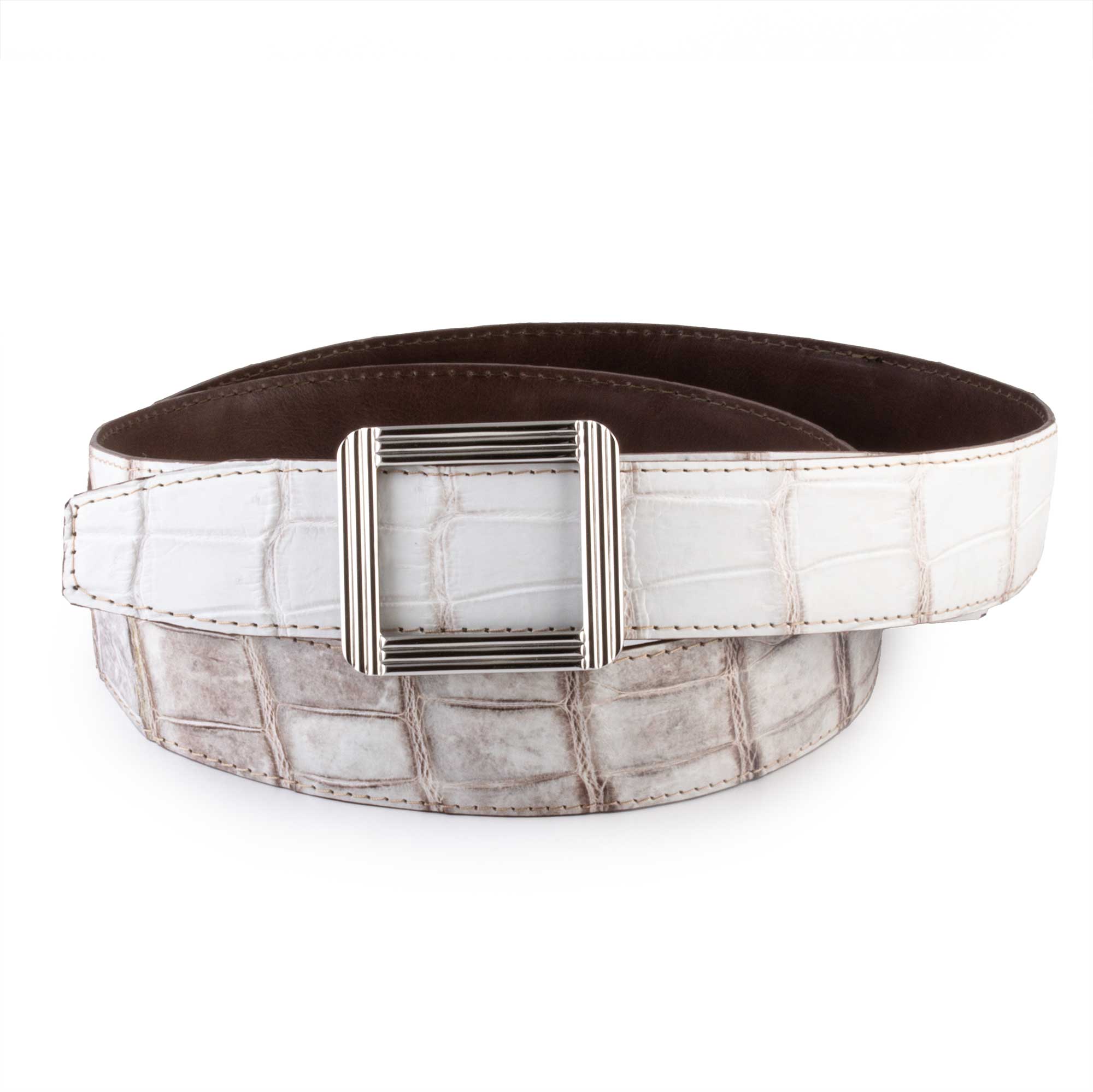 Ceinture cuir ABP + boucle acier - Alligator sauvage