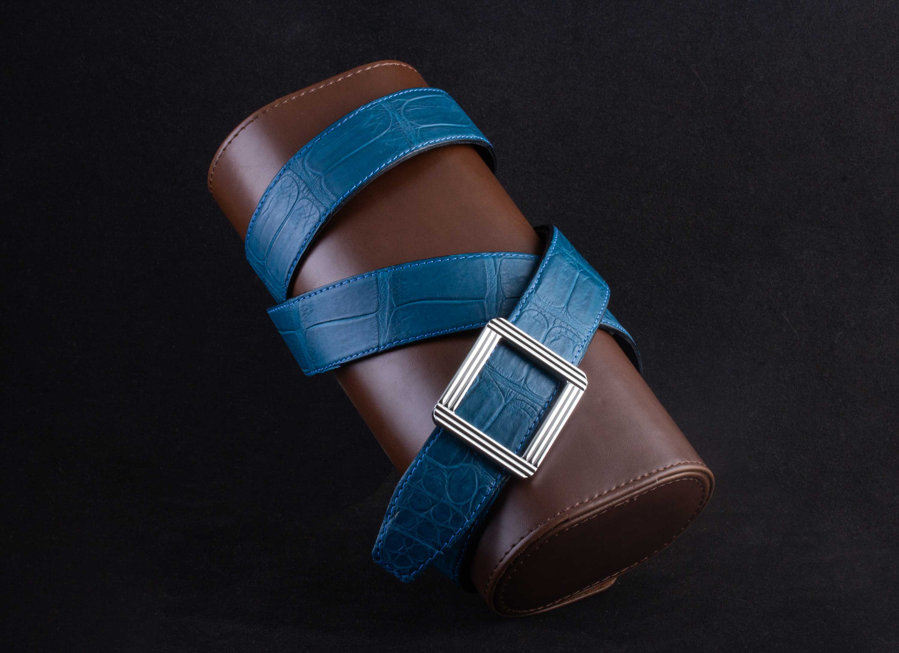 Ceinture cuir ABP + boucle acier - Alligator sauvage