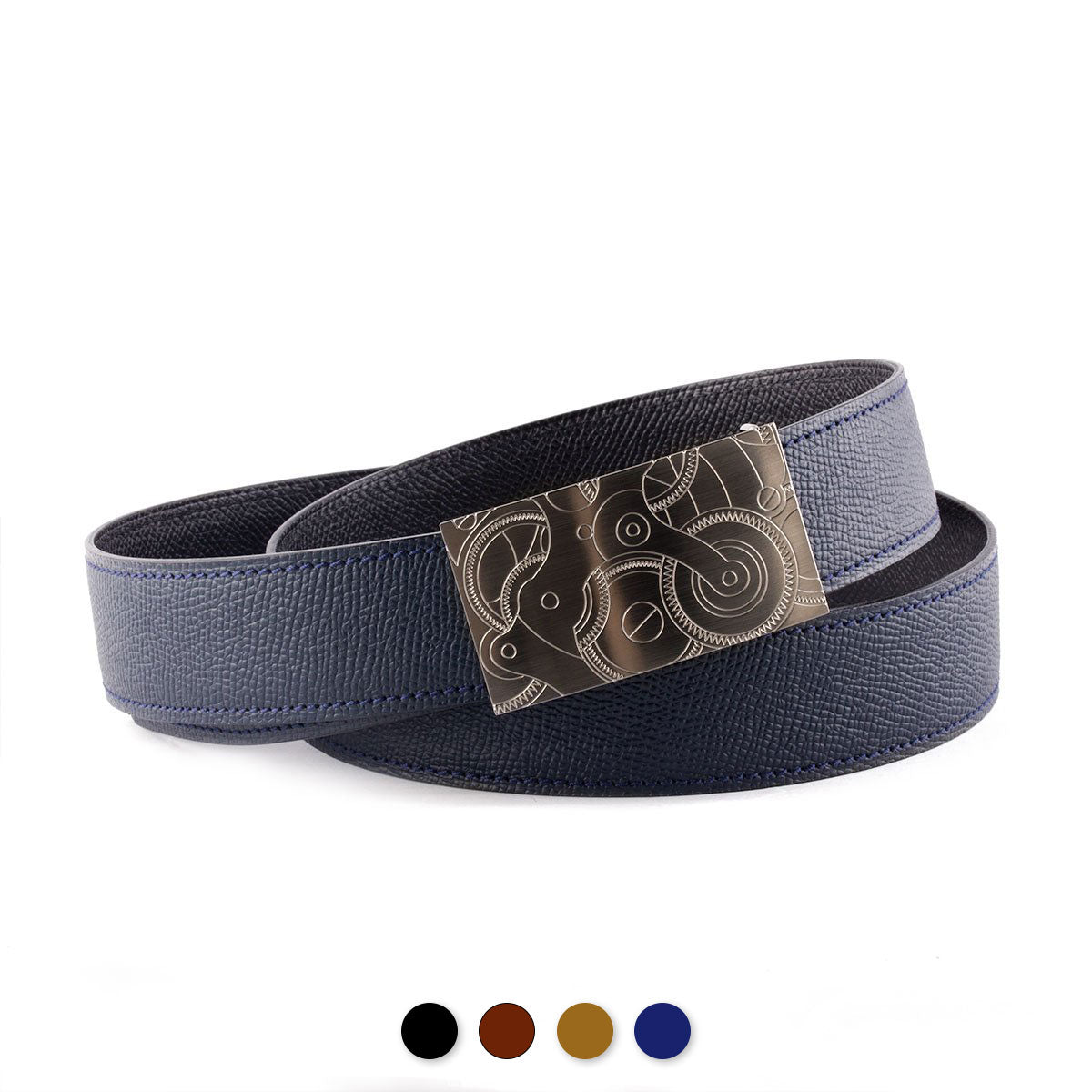 Ceinture réversible type Hermès - Veau grainé - Bicolore